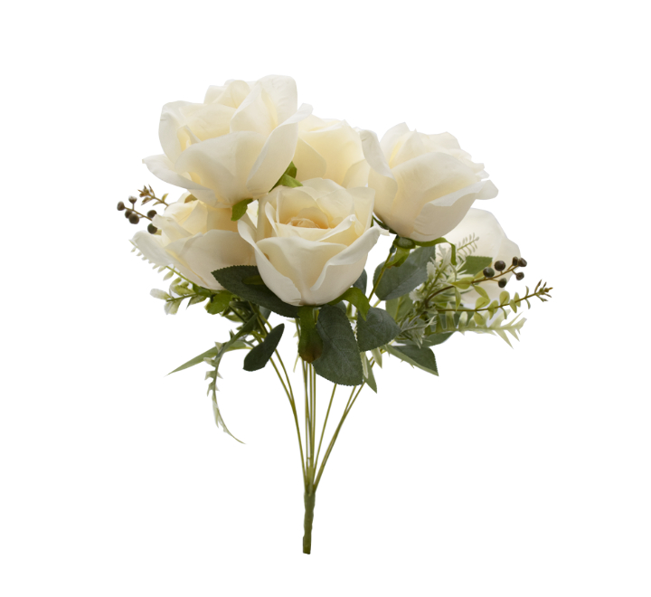 Light Peach Artificial Rose Bunch