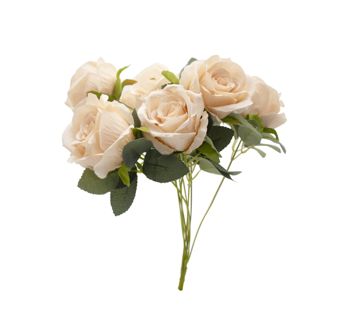 Peach Artificial Rose Bunch