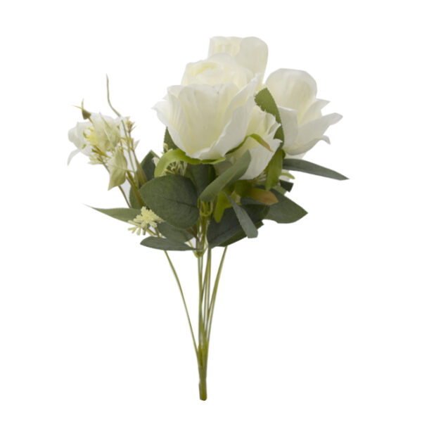 White Artificial Rose Bunch