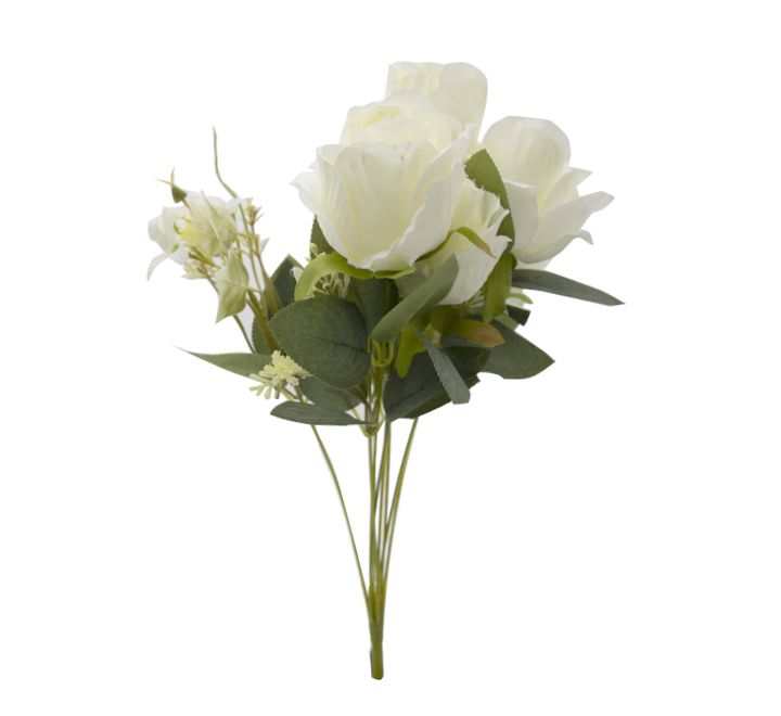 White Artificial Rose Bunch