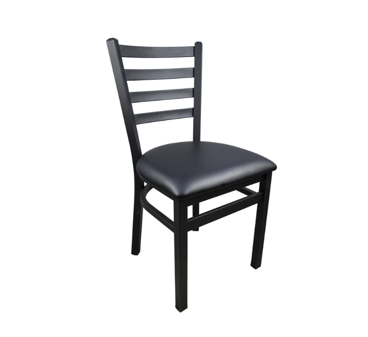 Metal Ladder-Back Chair Black