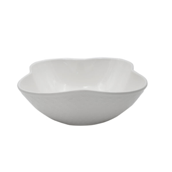 White Ceramic Bowl Flower Pattern