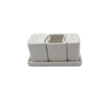 Salt & Pepper Set with Toothpick Holder and Stand