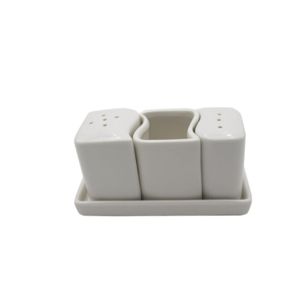 Salt & Pepper Set with Toothpick Holder and Stand