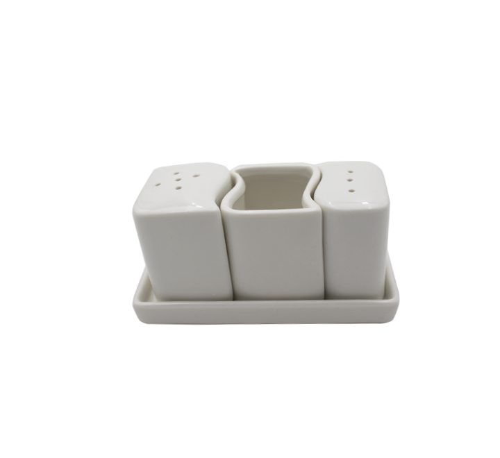 Salt & Pepper Set with Toothpick Holder and Stand