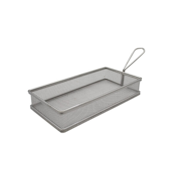 Rectangular Silver Chip Basket