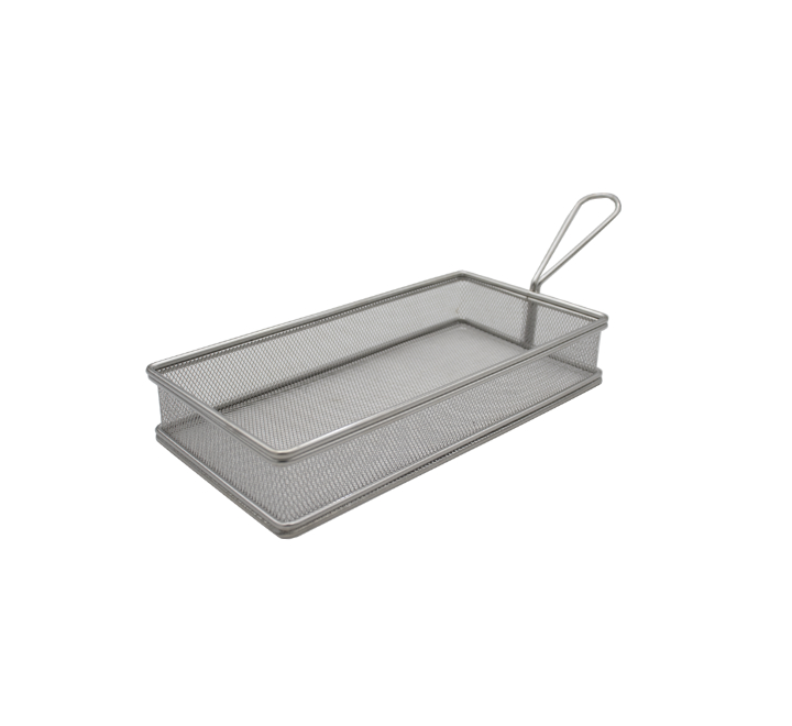 Rectangular Silver Chip Basket