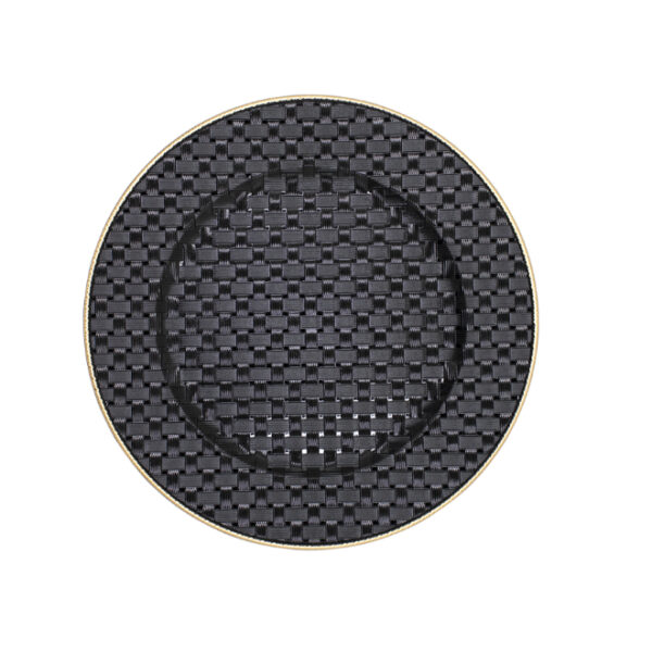 Plastic Weaved Underplate Gold Rim