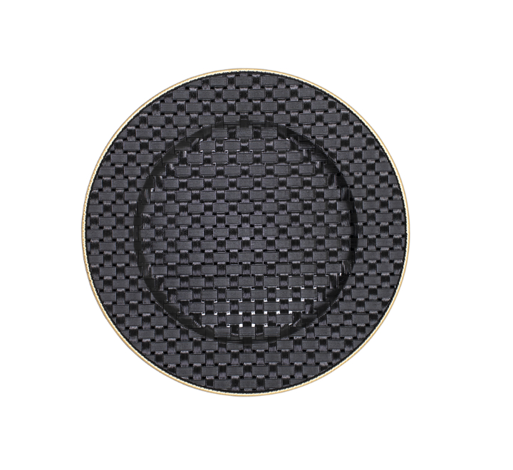 Plastic Weaved Underplate Gold Rim