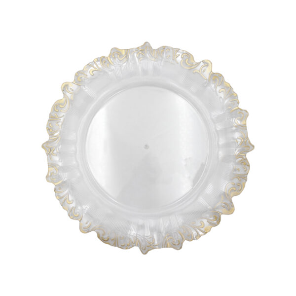 Clear Plastic Underplate Gold Rim