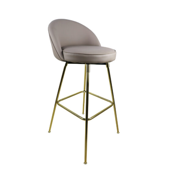 Bar Stool PU Leather with Gold legs - beige