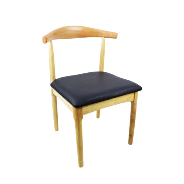 Wooden Dining Chair Black Seat