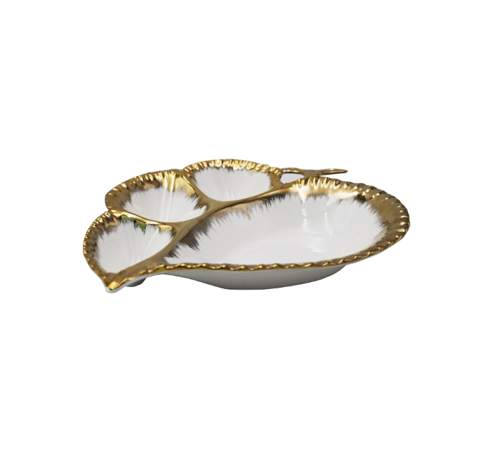 4 Division Ceramic Snack Serving Platter