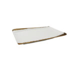 Ceramic Platter White/Gold