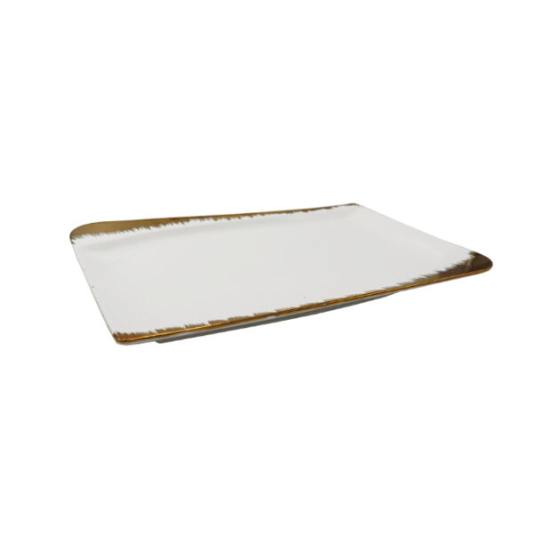 Ceramic Platter White/Gold