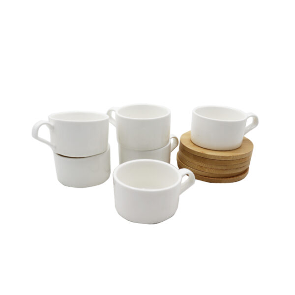 Cup and Saucer Set 12pc (Wooden Saucer)