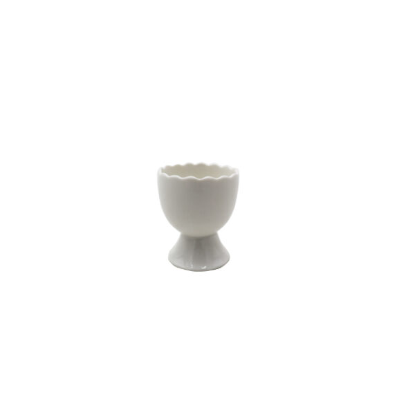 Ceramic Egg Holder with Wave Rim Pattern