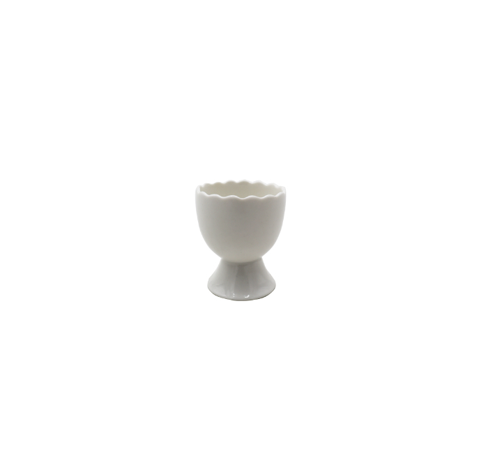 Ceramic Egg Holder with Wave Rim Pattern