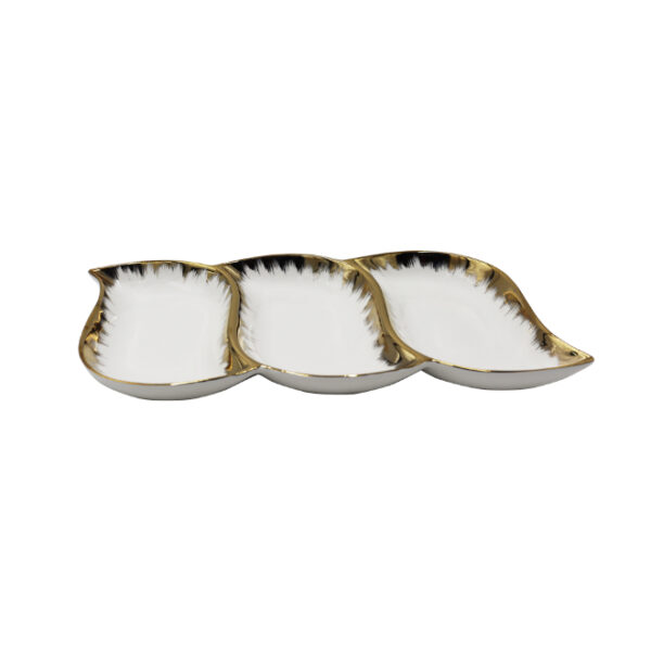 3 Division Ceramic Snack Serving Platter