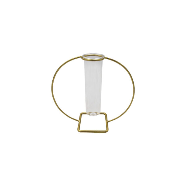 Gold Candle Stand with Glass Insert