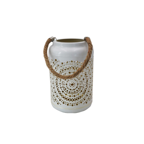 White Floral Punch Lantern
