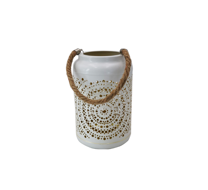 White Floral Punch Lantern