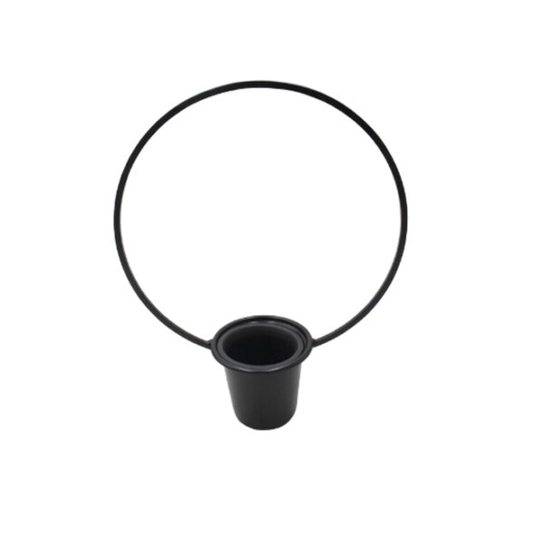 Black Flower Holder Round Frame