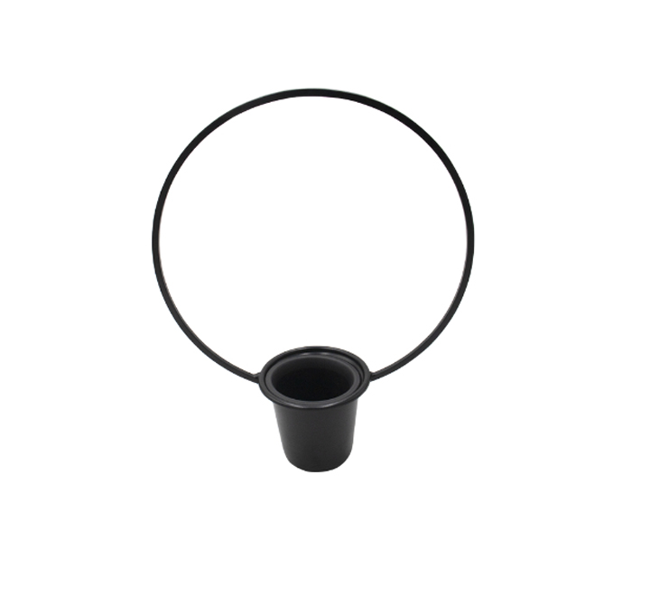 Black Flower Holder Round Frame
