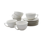 Ceramic Cup and Saucer Set 12pc