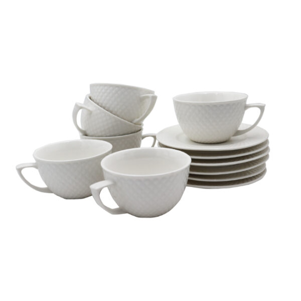 Ceramic Cup and Saucer Set 12pc