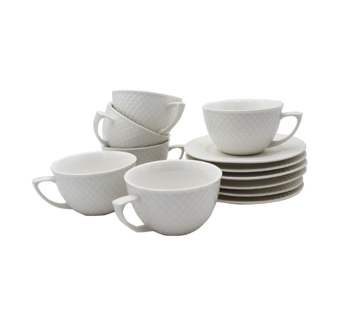 Ceramic Cup and Saucer Set 12pc