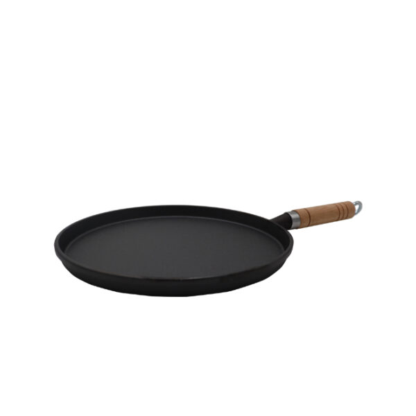 Cast Iron Roti/Crepe Pan with Wooden Handle