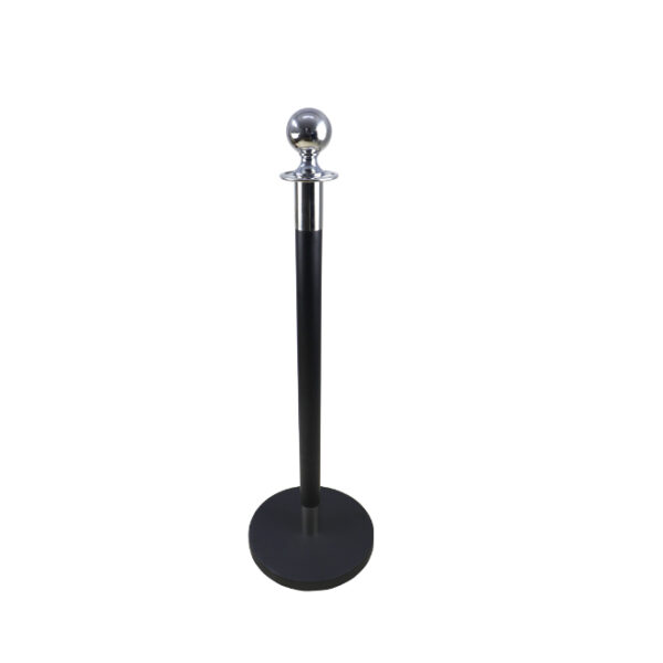 Round top stanchion pole black/silver