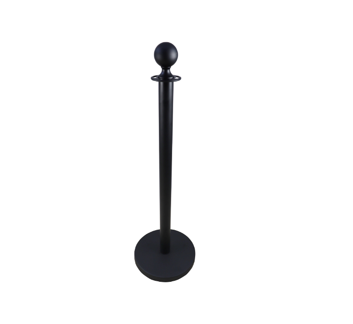 Round top stanchion pole black