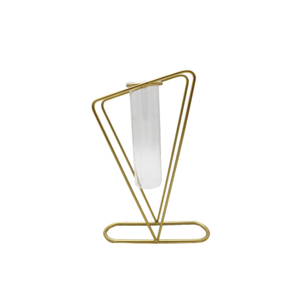 Metal Candle Stand Gold with Glass insert