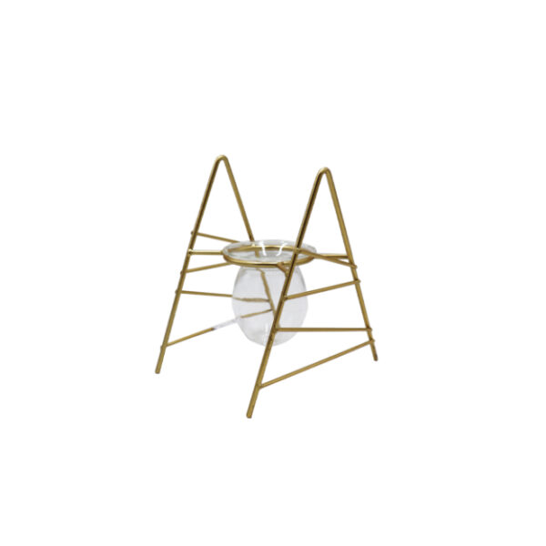 Metal Gold Stand with Glass Insert