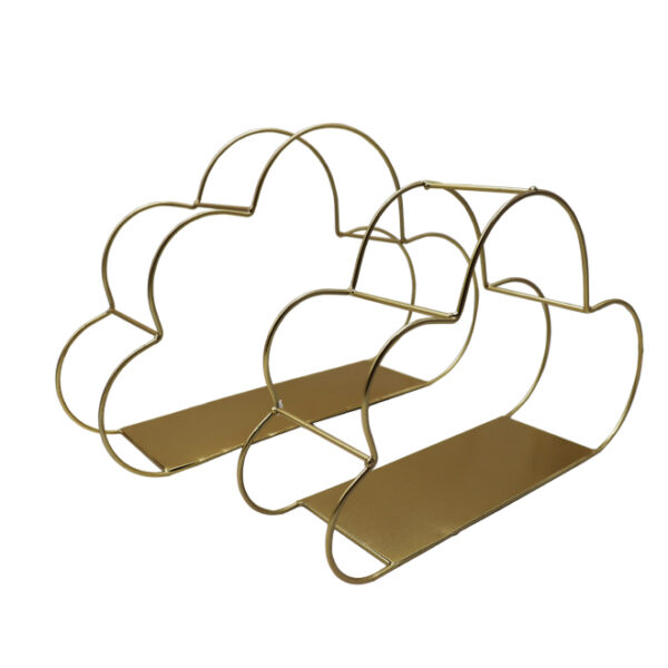 2Pce Gold Cloud Shaped Metal Stand