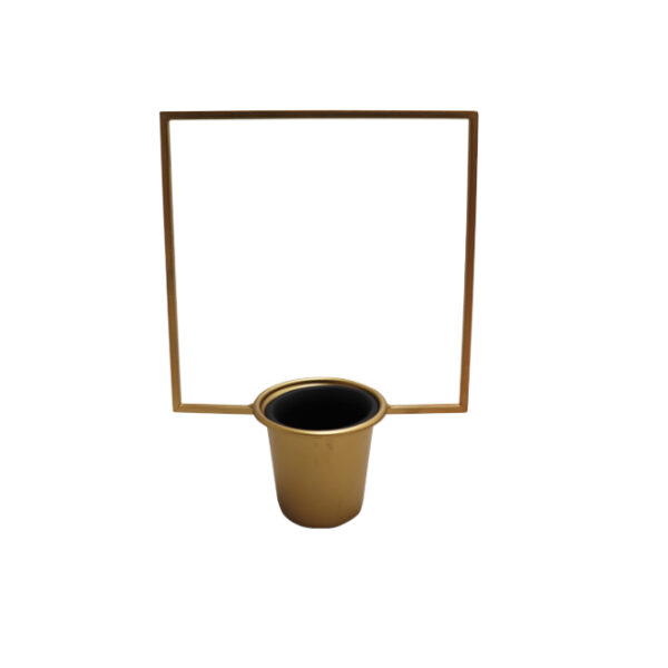 Flower Pot Gold with Square Frame