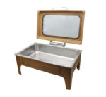 Rectangular Chafing Dish, wooden look with top window