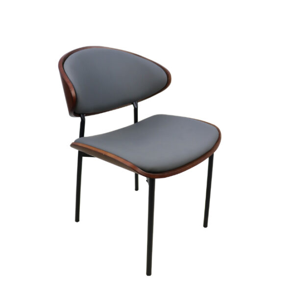 Spectre Wooden Dining Chair with Metal Legs - grey