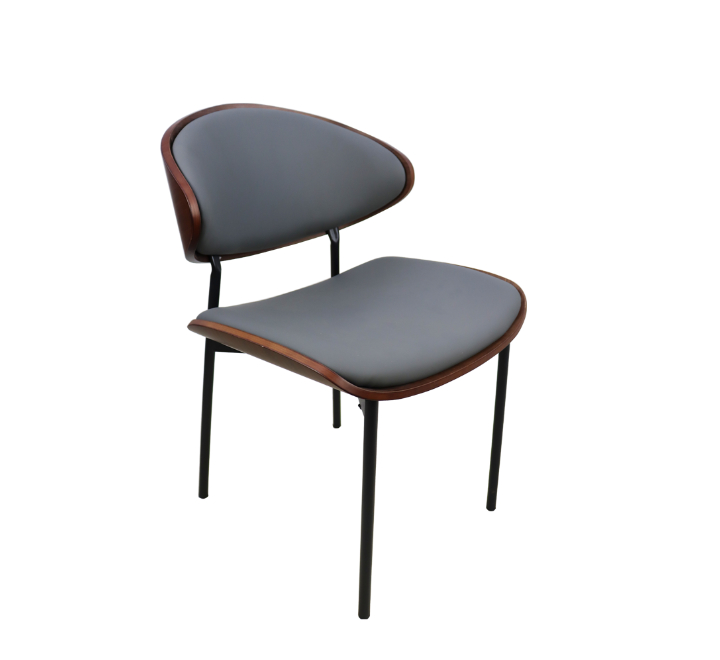 Spectre Wooden Dining Chair with Metal Legs - grey