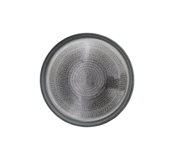 Ceramic Dinner Plate 27cm Dotted Black/Grey