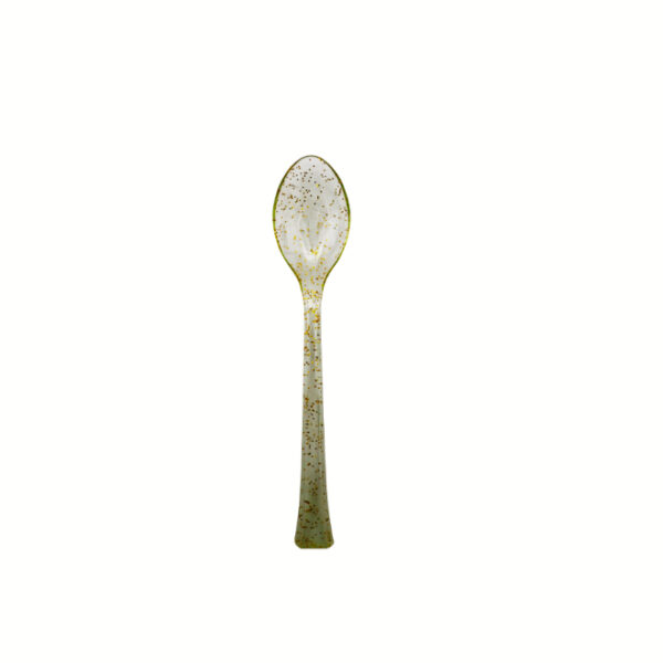 Plastic Dessert Spoon with Glitter