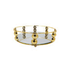 Round Mirrored Gold Decorative Tray
