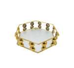 Hexagonal Gold Glass Decorative Tray