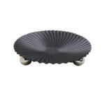 2pc Black Metal Tray With Silver Legs