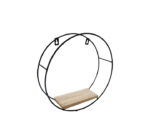 Circular Black and Wooden Wall Shelf