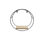 Circular Black and Wooden Wall Shelf