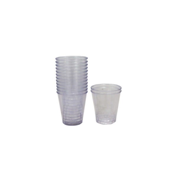 Plastic clear shot glass 30's
