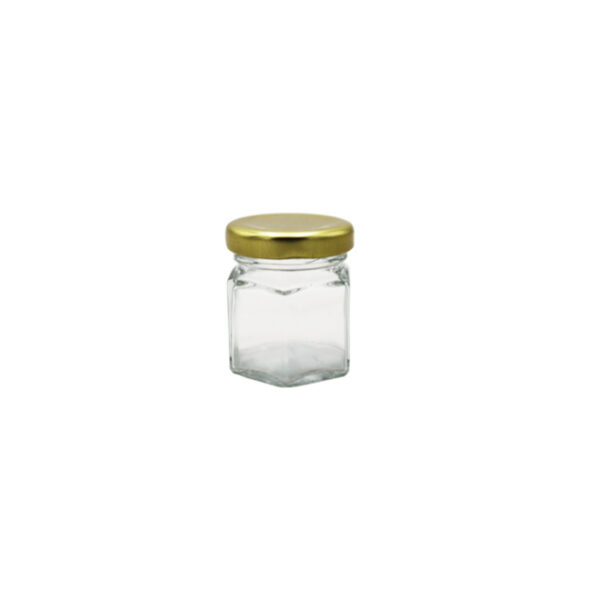 Honey Glass Jar Hexagonal
